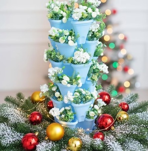 Jardinière verticale empilable moderne à plusieurs niveaux, pot <span class=keywords><strong>de</strong></span> fleurs, tour <span class=keywords><strong>de</strong></span> jardin pour l'intérieur et l'extérieur - Product Image 6