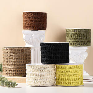 Nastro di tela in maglia eco-friendly rotolo fai da te nastro artigianale per la festa di natale casa <span class=keywords><strong>Deco</strong></span> e corona di arco avvolgente per le ragazze - Product Image 1