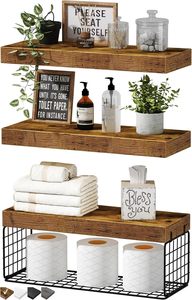 Étagères de salle de bain au-dessus des toilettes - Étagères flottantes murales, rangement pour papier <span class=keywords><strong>toilette</strong></span>, petite décoration de ferme, étagère de 16 pouces, lot de 3 - Product Image 6