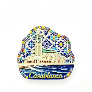 Imán de Resina Personalizado de Marruecos con Puerta Tradicional de Arco Rojo, Camello e Instrumento Oud, Recuerdo de la Cultura Étnica del Norte de África - Product Image 6