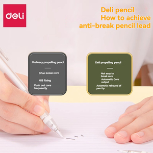 Deli SH103 <span class=keywords><strong>Lápiz</strong></span> móvil 2 0,7mm Automático Lead Out Examen de estudiante No es fácil de romper <span class=keywords><strong>el</strong></span> núcleo 0,7 Transparente Simple Automático de alta calidad - Product Image 3