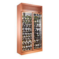 Réfrigérateur commercial de vitrine de boissons à température unique refroidissement par air de congélateur vertical à trois portes pour le vin rouge rouge