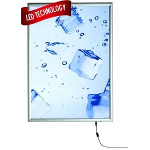 Duvar asılı yapışkanlı çerçeve alüminyum ışık kutusu A2 LED fotoğraf poster çerçevesi