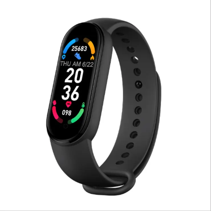 2021 New Smart Band Fitness Tracker Heart Rate Blood Pressure Monitor Color Screen M6 Smart Watch Bracelet Ip67 Waterproof