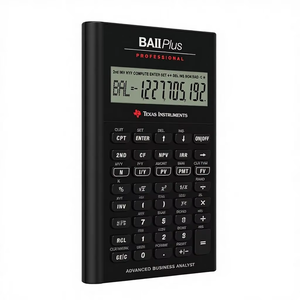 Calculadora Texas BA II Plus Profesional Negra de Plástico Mediana con Batería de 12 Dígitos, Calendario Integrado, para Negocios y Finanzas - Product Image 1