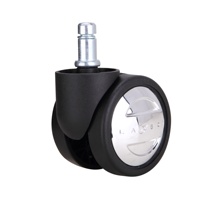Roue pivotante réglable en nylon BL de 2,5 pouces (60 mm) avec tige en acier pour chaise de bureau, meubles de salon, écologique et silencieuse