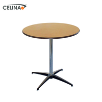 Nouveaux produits, Table de Cocktail sur socle rond en Faux bois, acier inoxydable, 30 pouces, offre spéciale
