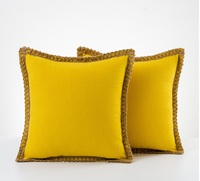 Housse de coussin en coton, lin et chanvre de couleur unie, moderne et décorative, pour canapé, lit, salon, décoration intérieure