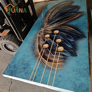 Yüksek parlak UV PVC mermer levha ucuz fiyat 3D iç duvar paneli için daire UV mermer levha - Product Image 4