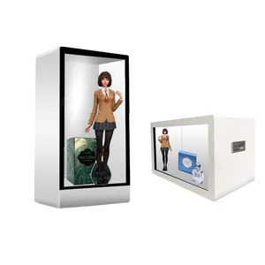 Segnaletica digitale e display da 32 pollici vedere attraverso la scatola vetrina con display pubblicitari trasparenti
