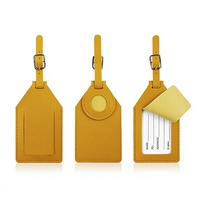 Étiquette de bagage anti-perte en cuir PU avec suivi AirTag, localisateur de carte d'embarquement, étui de protection avec étiquette de bagage en carton
