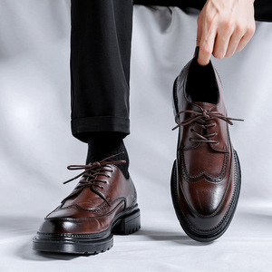 Nueva Tendencia: Zapatos de Hombre de Cuero Genuino, Punta Cerrada, Brillantes, para Otoño, Estilo Británico, Deportivos, Casuales, Sin Cordones, Ligeros, Antideslizantes y Transpirables - Product Image 3