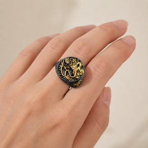 Anello a Forma di Drago per Uomo, Stile Hip Hop e Rock, Anello Nero da Indossare, Gioiello Creativo e alla Moda - Product Image 2