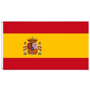Drapeau espagnol personnalisable 3x5 pieds, simple face, style fanion, pour bannières nationales et drapeaux de présentation, imprimé sur commande - Product Image 1