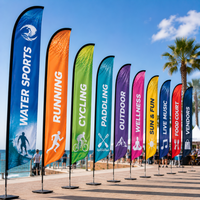 Drapeaux publicitaires personnalisés en forme de goutte d'eau, bannières promotionnelles par sublimation, drapeaux de plage Swooper, bannières volantes pour événements
