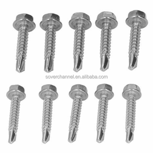 Tornillo Autorroscante de Cabeza Hexagonal de Acero Inoxidable con Rosca M3.5 para Techos de Lámina Metálica, Sistema de Medición en Pulgadas - Product Image 2