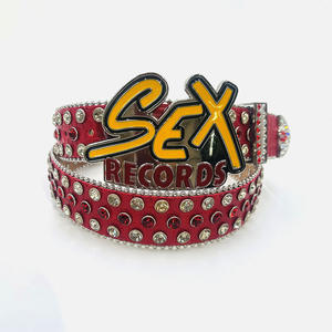 Nuova <span class=keywords><strong>Cintura</strong></span> Western <span class=keywords><strong>con</strong></span> Diamanti, Fibbia a Placca dal Design Sexy <span class=keywords><strong>con</strong></span> Scintillanti Strass di Cristallo in Pelle PU Glitterata Stile Y2K - Product Image 4