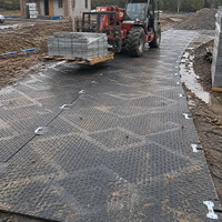 Tapis de protection en plastique durables 4x8 pour supports de grue, excavatrices et accès sur sols molles – Tapis de protection tout temps