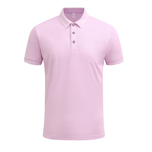 <b>Polo</b> Shirt Solid Color Polyester Breathable Daily Wear Short Sleeve Men's Uniform - Product Image 1