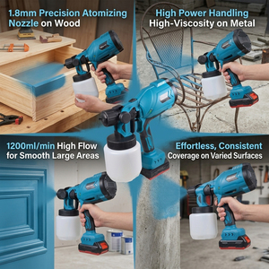 <span class=keywords><strong>Pistola</strong></span> de Pulverización Eléctrica Inalámbrica Portátil <span class=keywords><strong>para</strong></span> Automóvil, Pulverizador de Pintura sin Aire de Alta Presión <span class=keywords><strong>para</strong></span> Masilla, Látex <span class=keywords><strong>y</strong></span> Pintura de <span class=keywords><strong>Paredes</strong></span> - Product Image 6