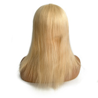Perruque complète en dentelle suisse ultra-fine transparente couleur blonde, cheveux humains vierges brésiliens naturels pour femmes