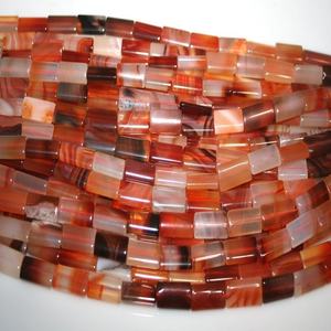 Cilindro de tubo Natural, piedras de cornalina roja, cuentas de tubo - Product Image 3