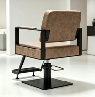 Soutien Ultra Confortable |   Chaise de salon de coiffure vintage en cuir, réglable en hauteur hydrauliquement, pour salon de coiffure