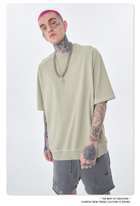 T-Shirt di design 2022 elegante per gli uomini 100% in cotone Plain Blank t-Shirt alla rinfusa di alta qualità t-Shirt Oversize dei pesi massimi - Product Image 3