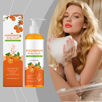 Gel Douche Hydratant Longue Durée au Parfum de Kaki, Mousse Riche, Nettoyage en Profondeur, Lissant et Anti-Odeurs Fortes