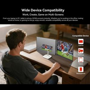 Moniteur LCD portable double écran Blackview DCM8 15,3 <span class=keywords><strong>pouces</strong></span> avec support pour ordinateur portable - Product Image 4