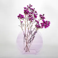 Vase à fleurs en acrylique transparent, de forme géométrique, nord de l'europe, 1 pièce