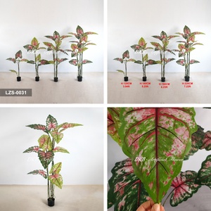 High Quality Realistic Green Artificial Taro Branch Bonsai <b>Plastic</b> Potted Plant for Home Hotel Decoration - Product Image 3