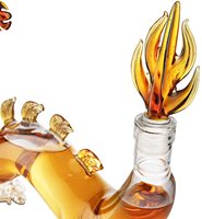 Décanteur Dragon 100% soufflé à la main sans plomb à haute teneur en borosilicate Grande carafe à whisky et vin 10x16"