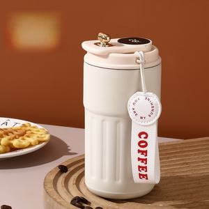 Thermos en acier inoxydable 316 avec affichage de la température intelligent, motif vertical, tasse à café, écologique, classique, pour le camping, boîte cadeau - Product Image 3