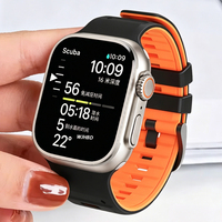 Bracelet pour Apple Watch 49mm 44mm 45mm 46mm 42mm, bracelet de sport en silicone souple, Iwatch Série 11 10 9 8 7 SE3 6 5 Ultra 3 49mm