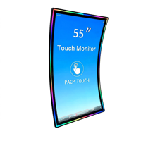 Nuevo Monitor de Pantalla Táctil Curva Capacitiva de 55 Pulgadas con Interfaz DVI, Monitor para Juegos con Retroiluminación LED
