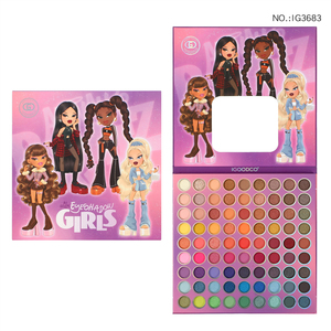 Patrón de chica de dibujos animados 81 colores nacarado mate brillo resaltar rubor multicolor paleta de sombras de ojos paleta de maquillaje sombra de ojos - Product Image 6