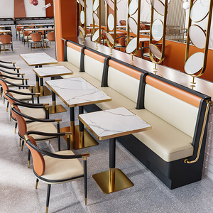 <span class=keywords><strong>Panca</strong></span> Curva Moderna di Lusso <span class=keywords><strong>con</strong></span> <span class=keywords><strong>Tavolo</strong></span> in Marmo per Caffetterie, Ristoranti, Panetterie e Locali Commerciali - Product Image 3