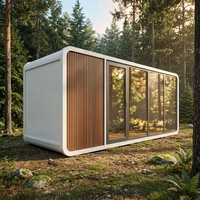 Maisonnette de luxe préfabriquée sécurisée et mobile de type Apple Cabin à vendre – Pod de bureau préfabriqué portable de 20 pieds, maison-conteneur extérieure