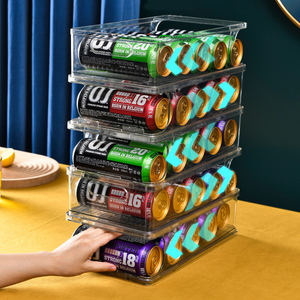 自動ディスペンサービンソーダビール缶飲料用クリアプラスチックフリーザー収納ボックス長方形射出冷蔵庫ドリンク - Product Image 6