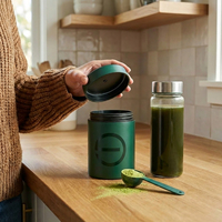 Boîte en métal de qualité alimentaire de 1000 ml pour grains de café, conteneur de stockage de thé vert, boîte hermétique avec couvercle et cuillère