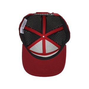 Perforation Waterproof & Sweat Proof Golf Rope <b>Hat</b> 6 Panel PVC Rubber <b>Flat</b> Brim High Quality Snapback Custom Gorras Caps for Men - Product Image 4
