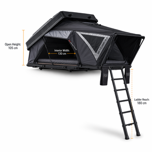 Tente de toit Zentopia à coque rigide en aluminium pour 2 personnes, 4 saisons, 2000-3000 mm, imperméable, entièrement automatique, sans configuration requise, côté ouverture - Product Image 6