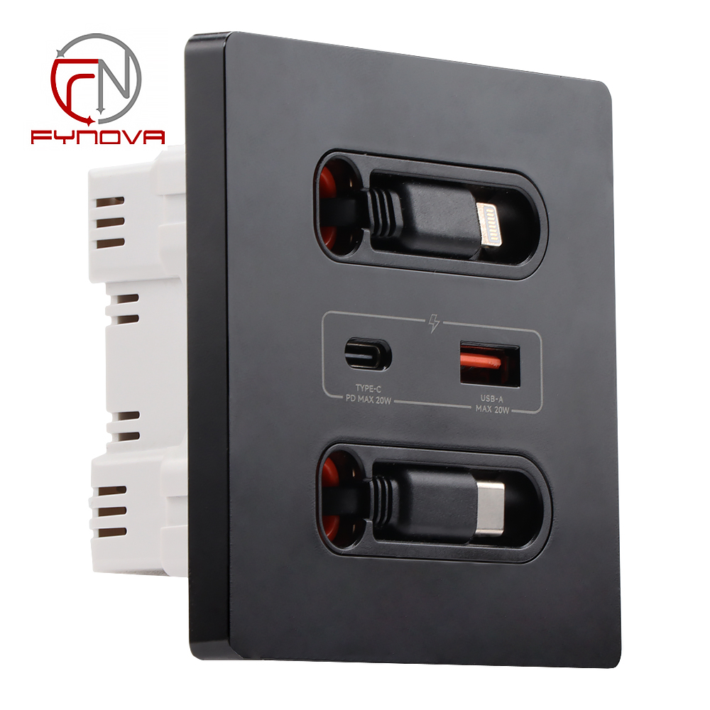 PC Noir, 1 USB A + C, 1 foudre + 1 câble USB C, 12W