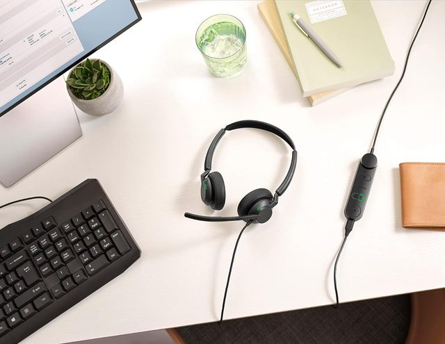 JabIa Engage 50 II Wired Stereo Headset - Noise-Cancelling 3-Mic , USB-A Cable, Without Manual,No Instruction Manual