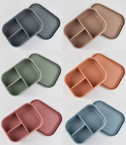 Boîte à collation en silicone sans BPA avec logo personnalisé, boîte de rangement pour collations, pour l'école, anti-fuite, 3 compartiments, boîte à lunch bento - Product Image 6