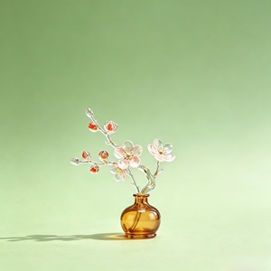 Scultura Vaso con Fiori di Prugna BZY Personalizzabile - Statua in <span class=keywords><strong>Resina</strong></span> Cristallina su Misura per Giardini e Arredamento Casa - Product Image 3