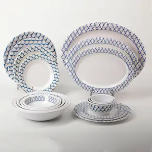 Sebest-Juego de platos de cocina de plástico personalizados, vajilla blanca moderna para restaurantes, juego de vajilla de melamina, venta al por mayor