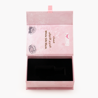 Boîtes en papier pour bougies parfumées, forme livre, imprimées à motif dégradé rose personnalisé avec feuille d'or, recyclables, avec fermeture magnétique et éponge