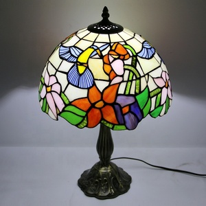 LongHuiJing 12 Inch European Mediterranean Stained Glass LED Eco-Friendly Dome Table Lamp AC Multicolored Reading <b>Light</b> Living - Product Image 3
